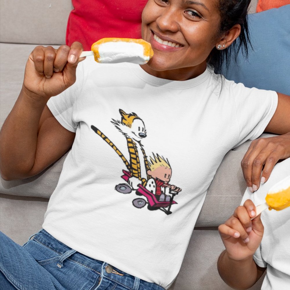 Calvin & Hobbes Wagon Ride T-Shirt - Picture 2 of 5